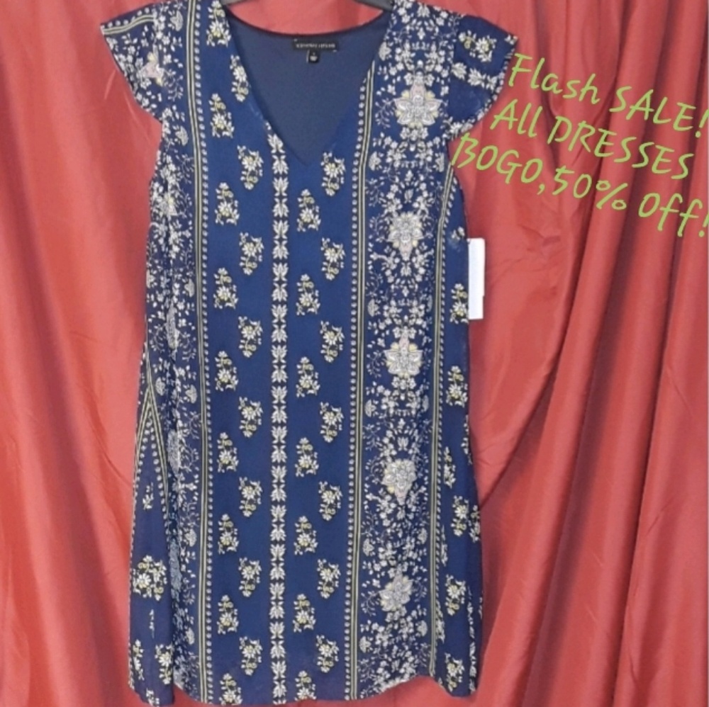 *Signature Studio Sleeveless Midi Dress Flora Blue